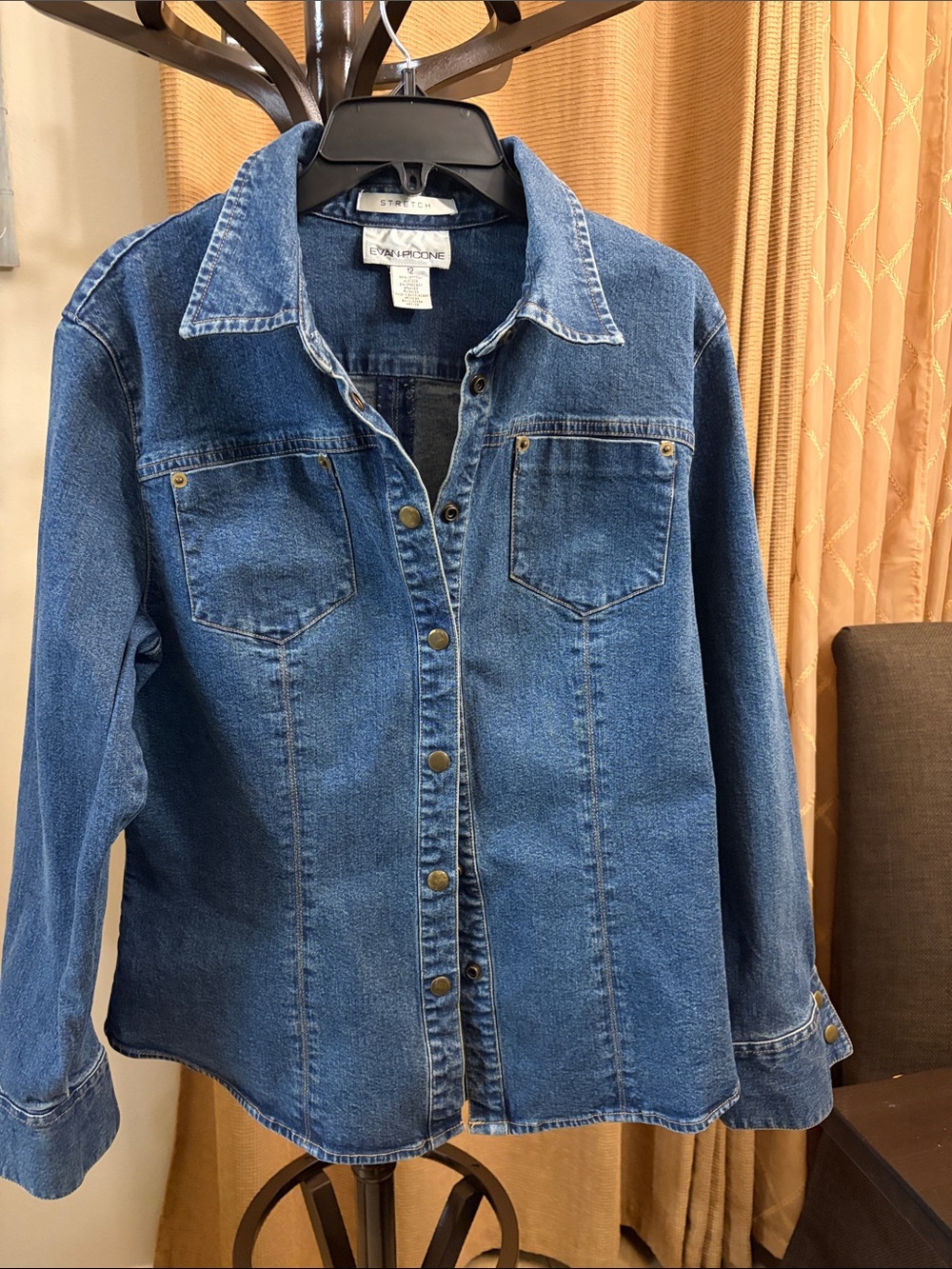 Evan Picone Stretch Denim Jacket in Dark Blue size 12 (as-is)